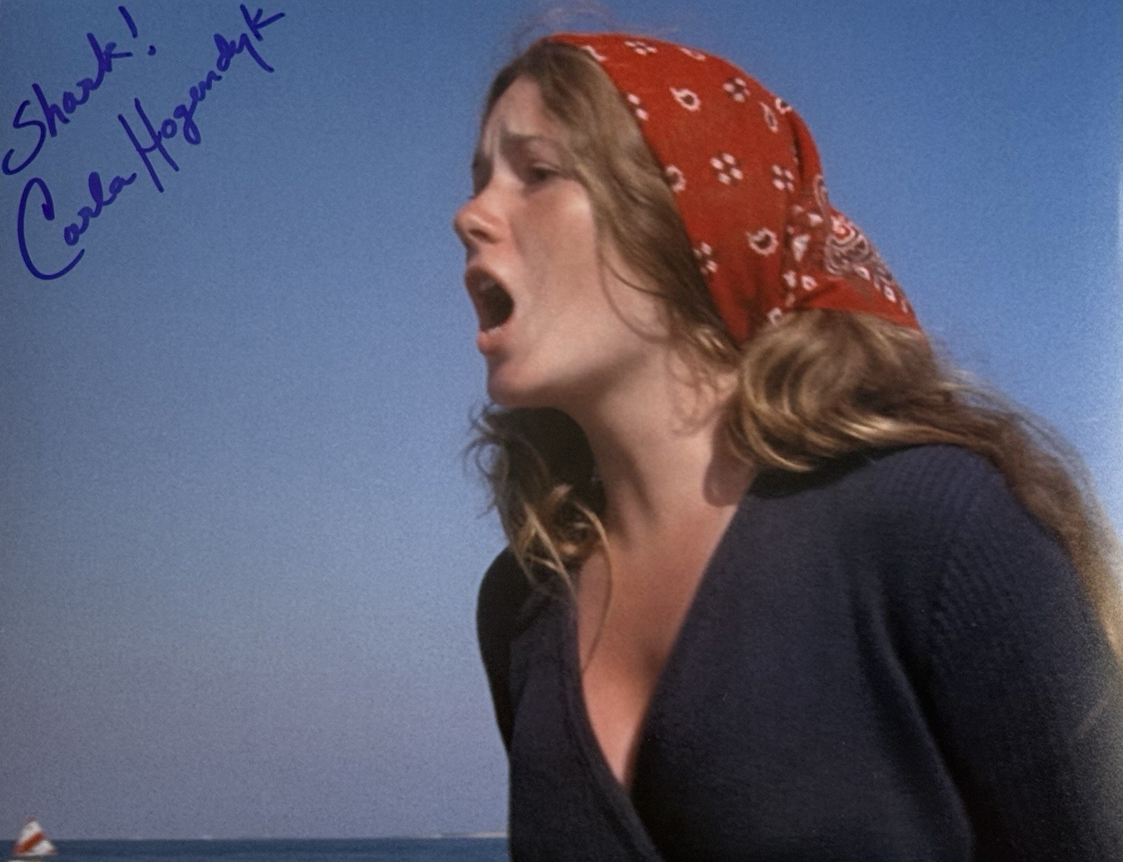 Carla Hogendyk SIGNED AUTOGRAPH JAWS 8×10 Patches Artist SHARK! Pond! – K9 COA