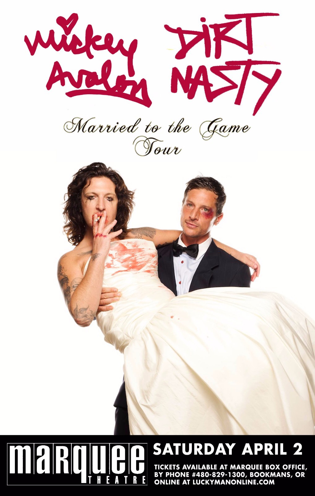 MICKEY AVALON /DIRT NASTY “MARRIED TO THE GAME TOUR” 2016 PHOENIX CONCERT POSTER