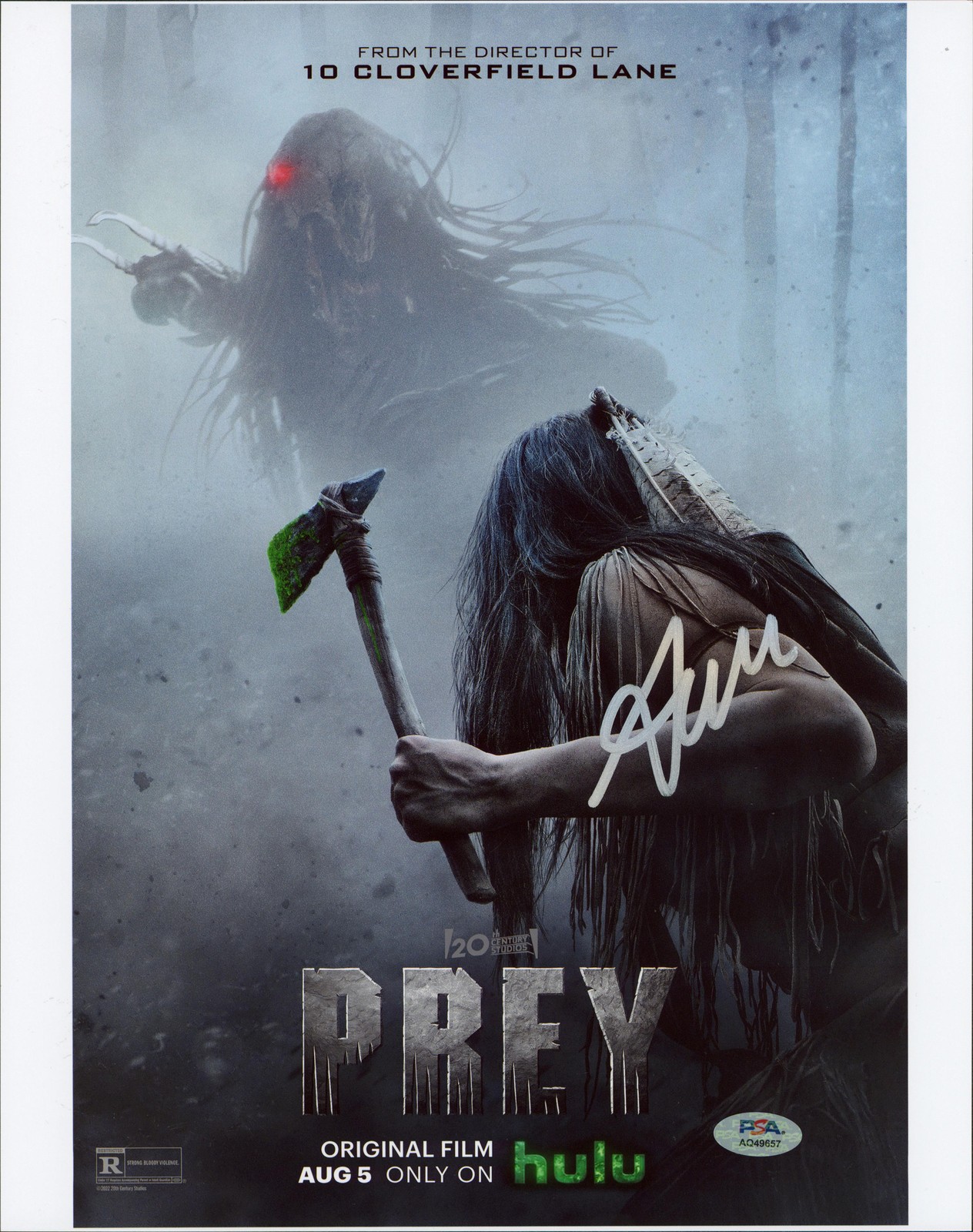 Amber Midthunder Prey Authentic Signed 11×14 Vertical Photo PSA/DNA #AQ49657