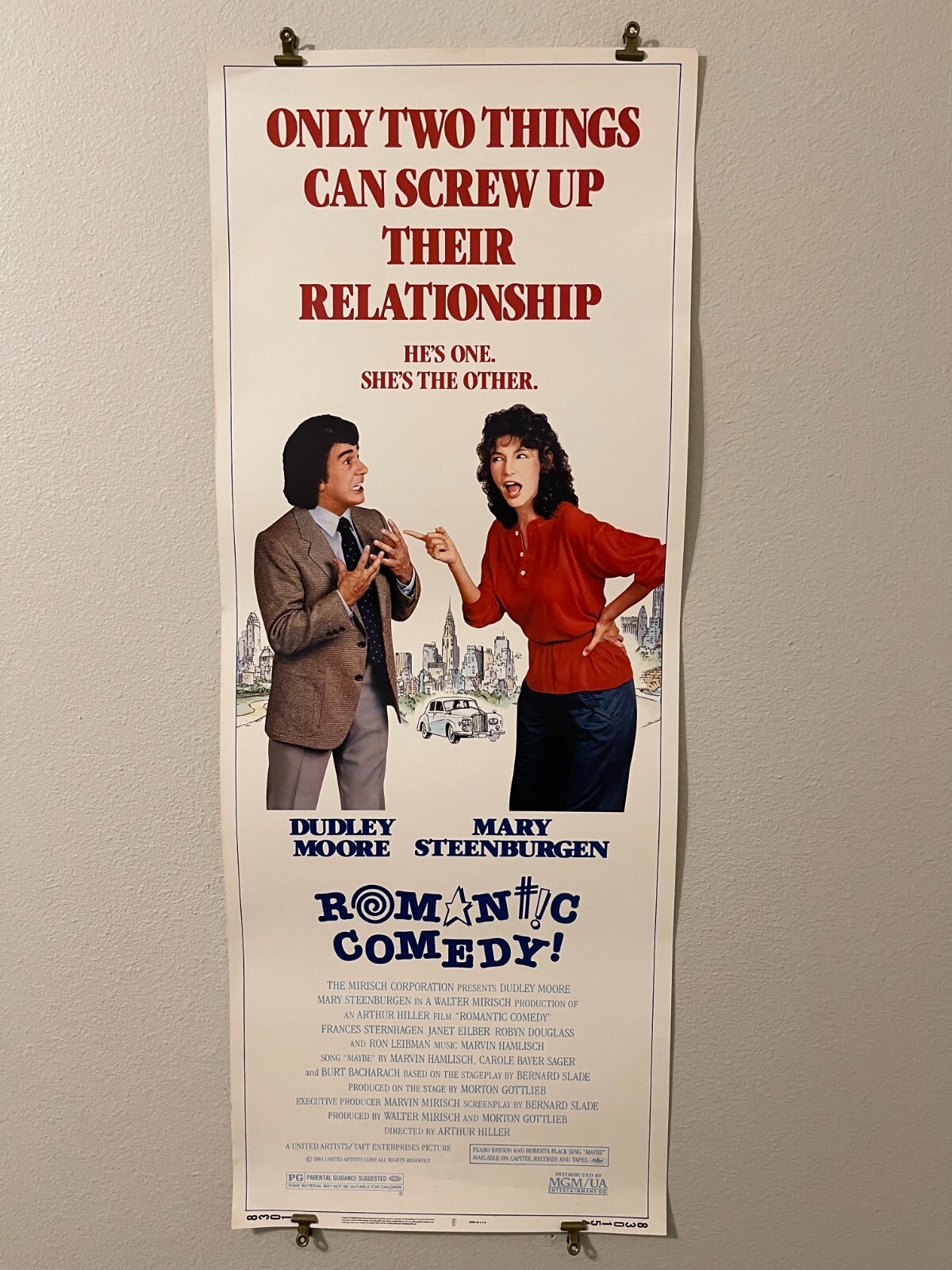Romantic Comedy 1983 Original Movie Theater Insert Poster 14” x 36” Rolled