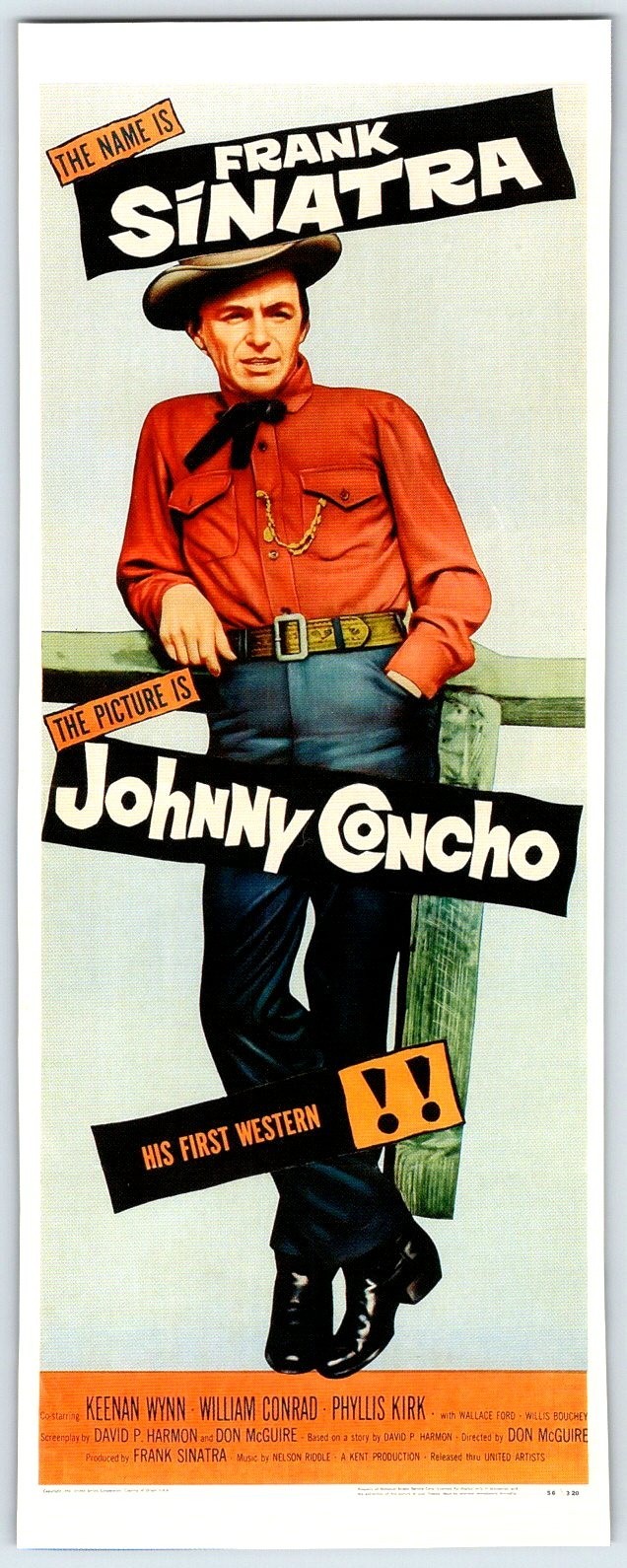 FRANK SINATRA JOHNNY CONCHO MOVIE 3.”x8″ PINUP Book Page Clipping M782