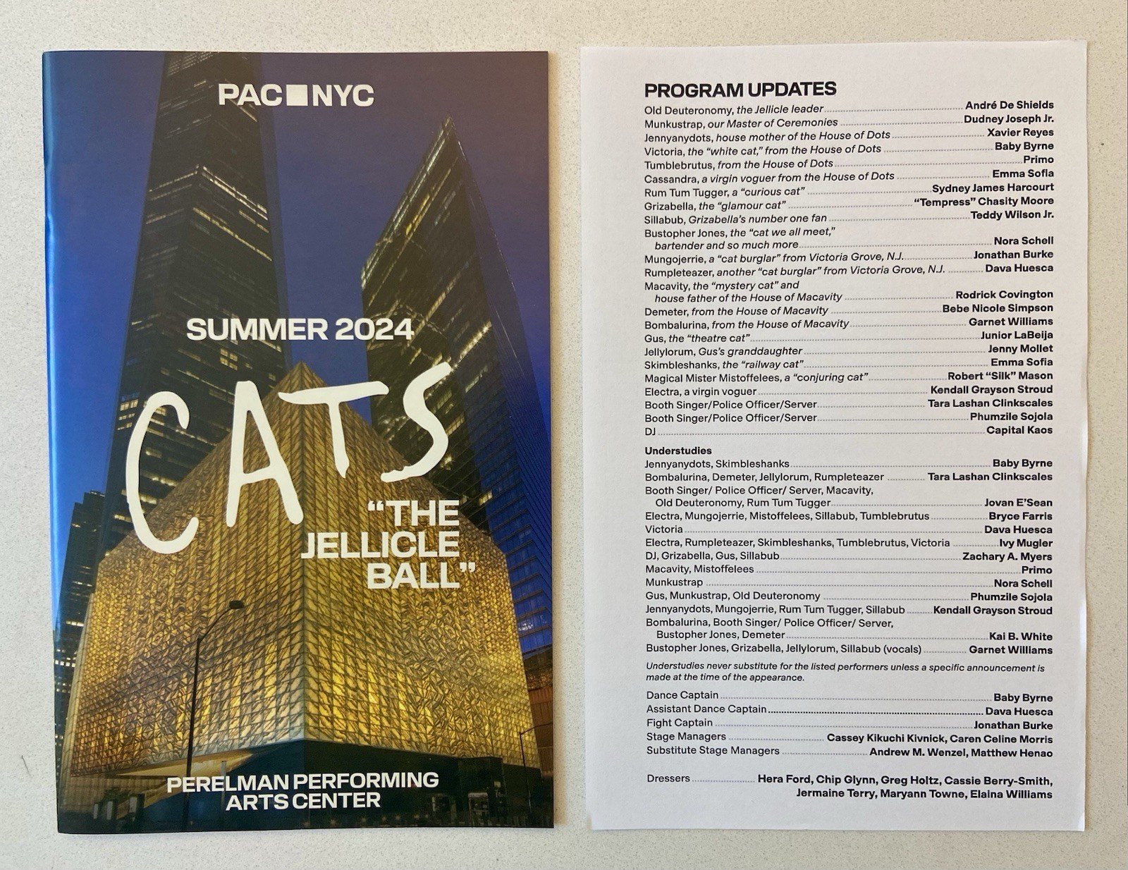 Cats “The Jellicle Ball” Program / Playbill PAC NYC Pre Broadway Andre DeShields