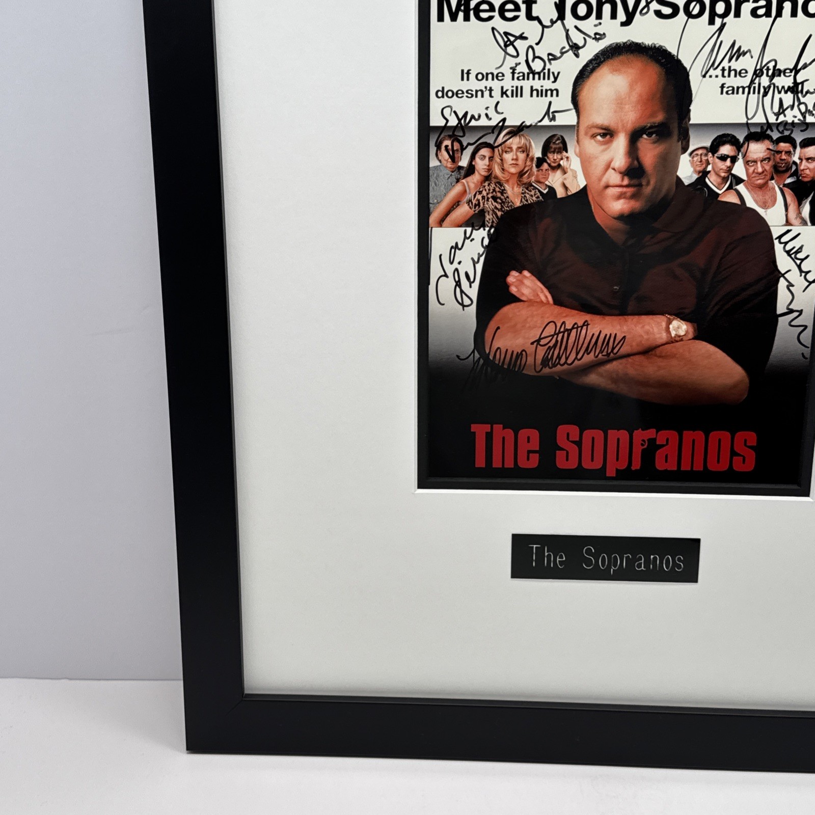 Sopranos Signed Poster Framed Autographed James Gandolfini Tony Sirico 20″x17″
