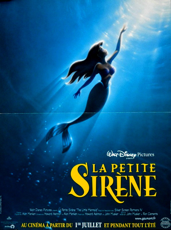 THE LITTLE MERMAID Walt Disney 1989 FRENCH POSTER 16×21
