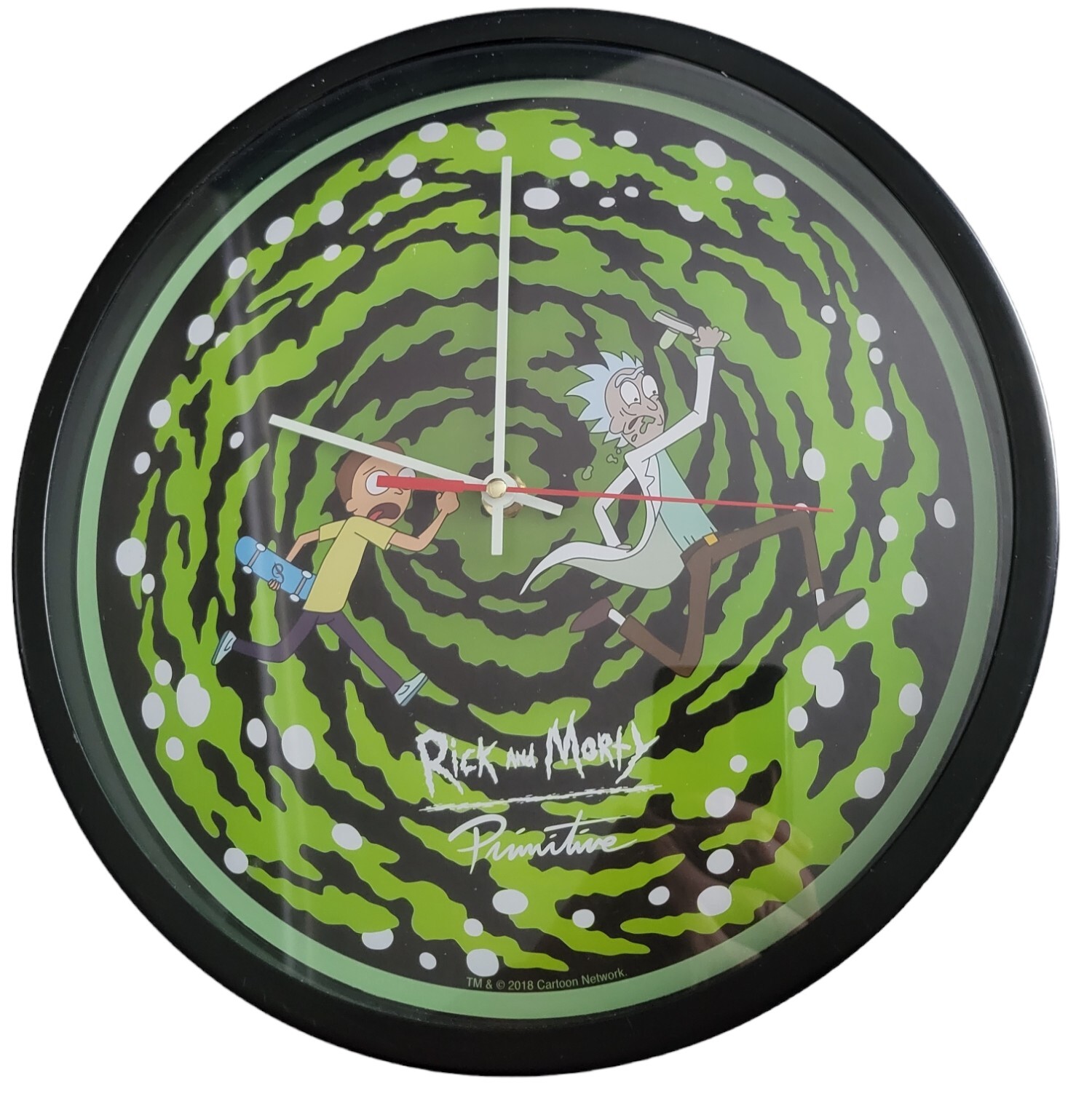 Cartoon Network Rick & Morty Primitive Wall Clock 1 AA Battery Run Metal Plastic