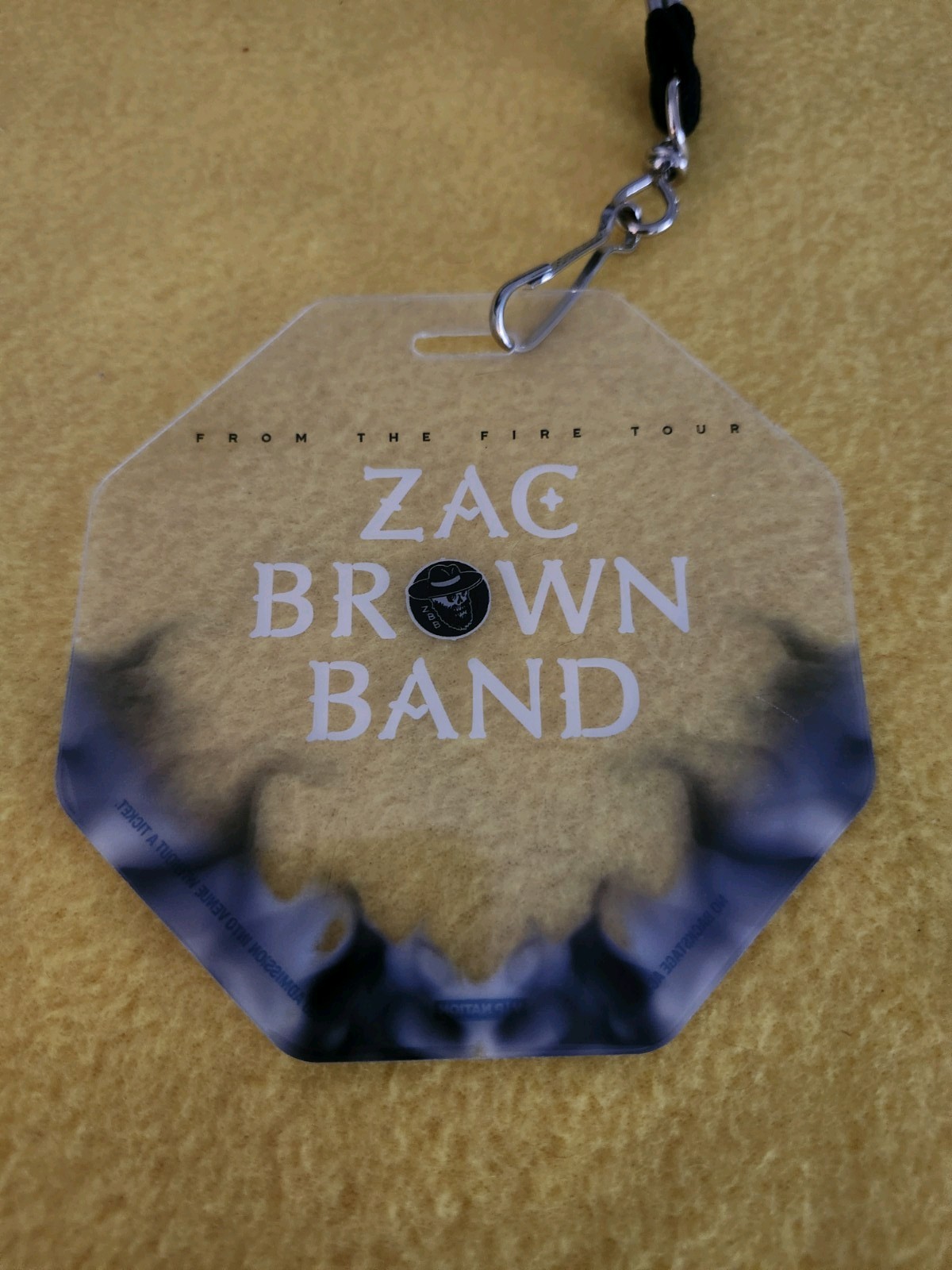 Zac Brown Band Fire Tour 4 Coasters,Pouch & Tour Laminate Pass-Black Lanyard