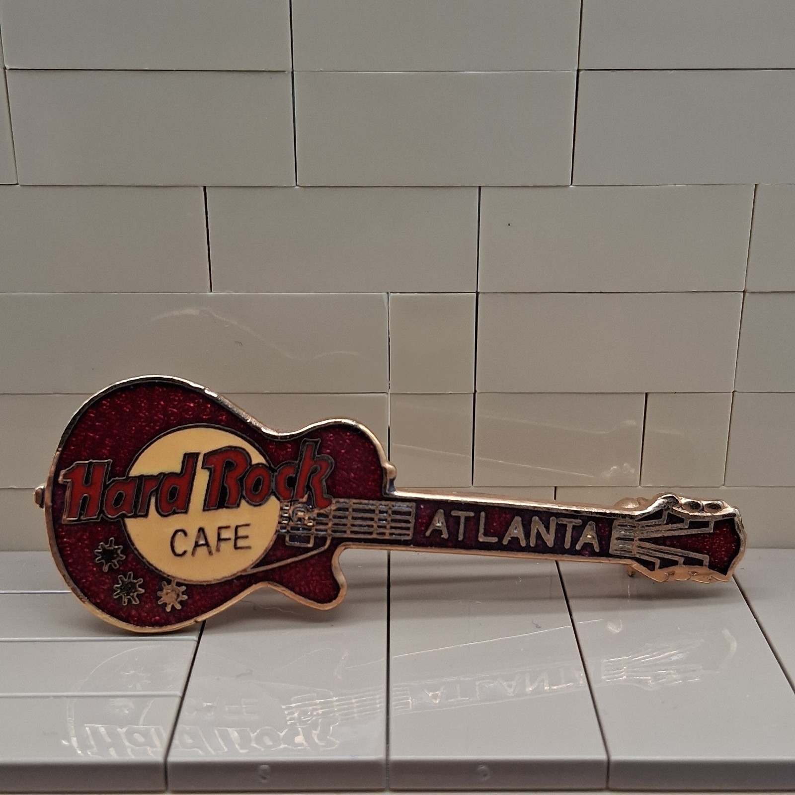 Vintage Hard Rock Cafe Atlanta Guitar Lapel Pin Souvenir
