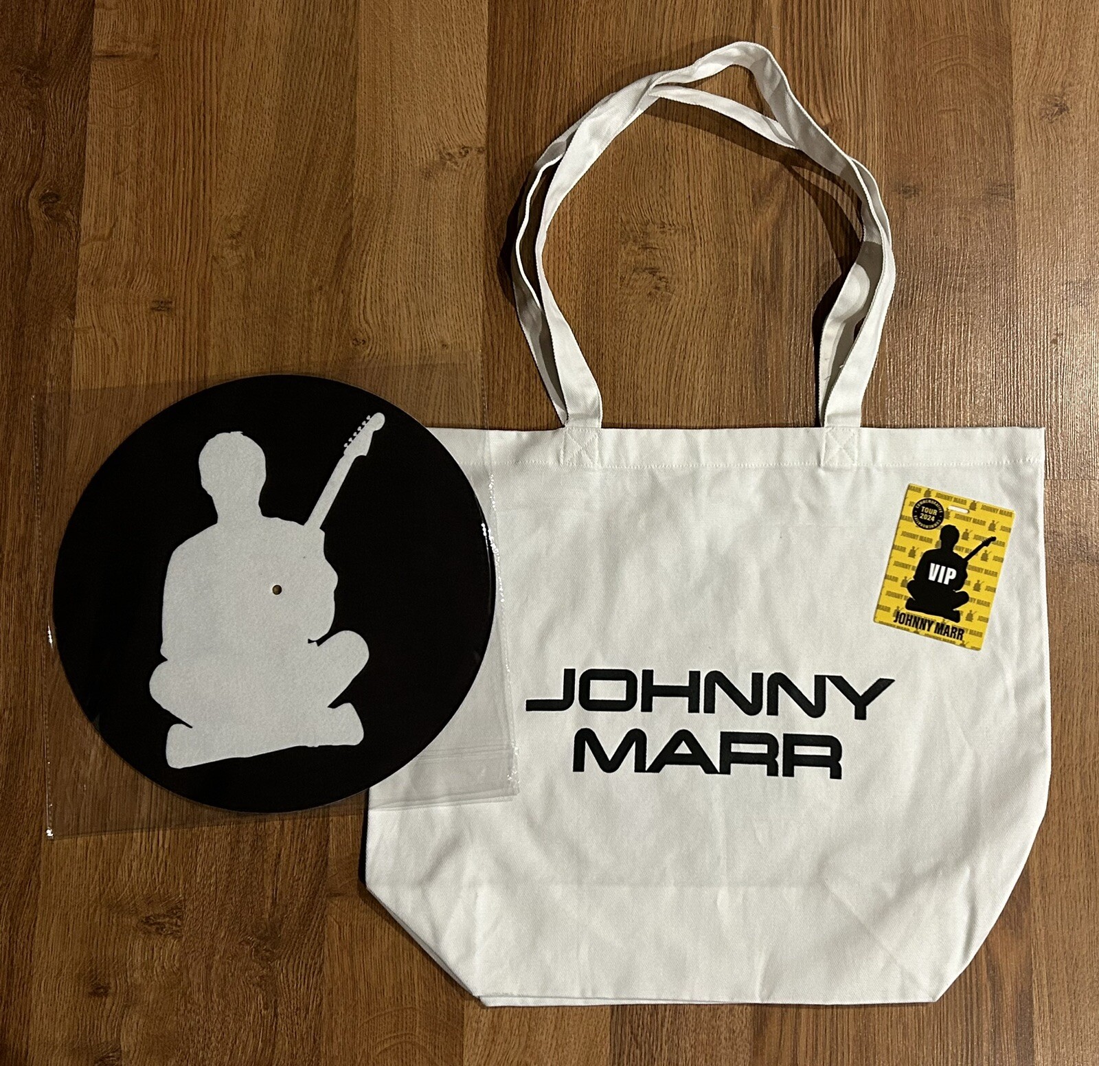 Johnny Marr 2024 Tour VIP merch bundle Bag Laminate and record slipmat official