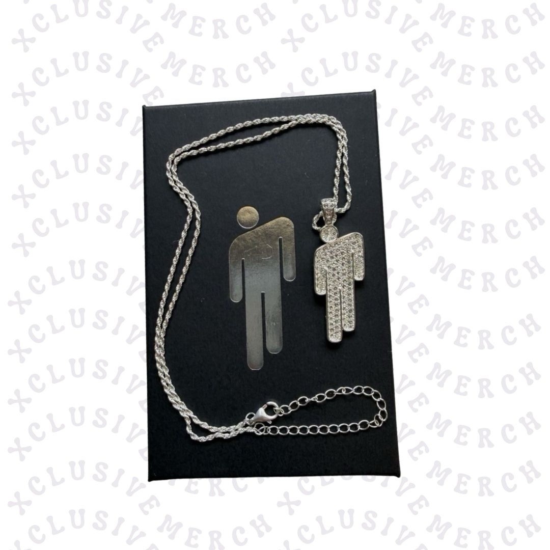 Billie Eilish HIT ME HARD AND SOFT LA Merch — OFFICIAL Silver Blohsh Necklace