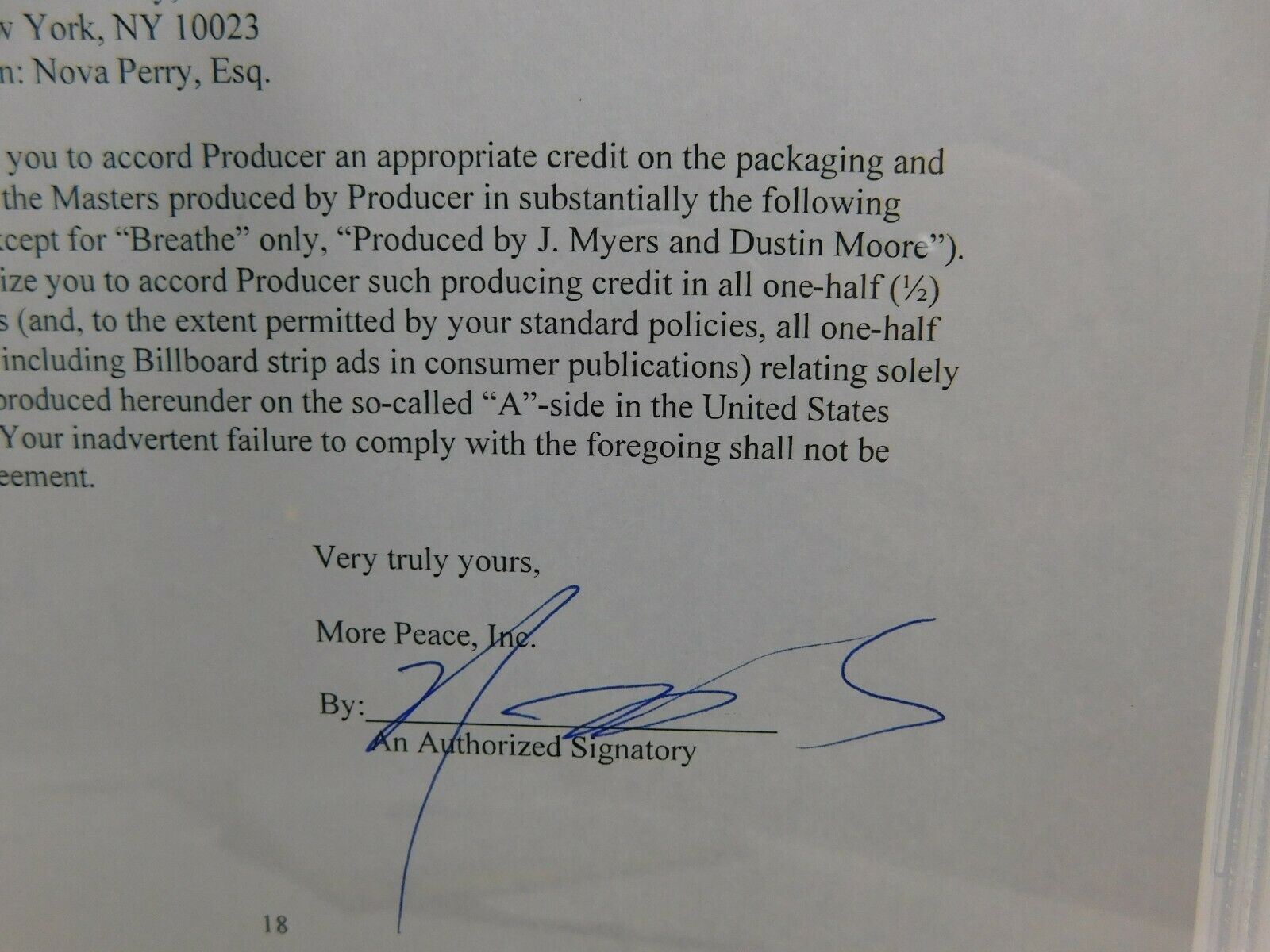 Signed Nas Record Contract PSA Encapsulated Producer Royalties Rap Legend HipHop