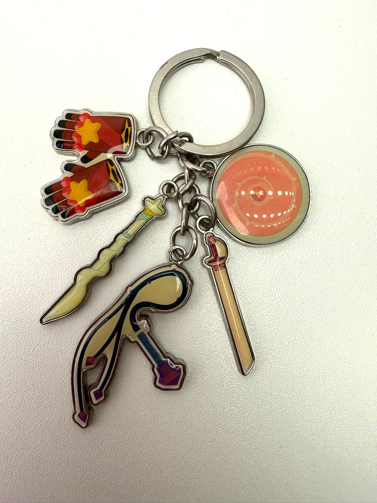 Steven Universe Weapons Charm Keychain – Pearl Sword Garnet Fists Amythest Whip
