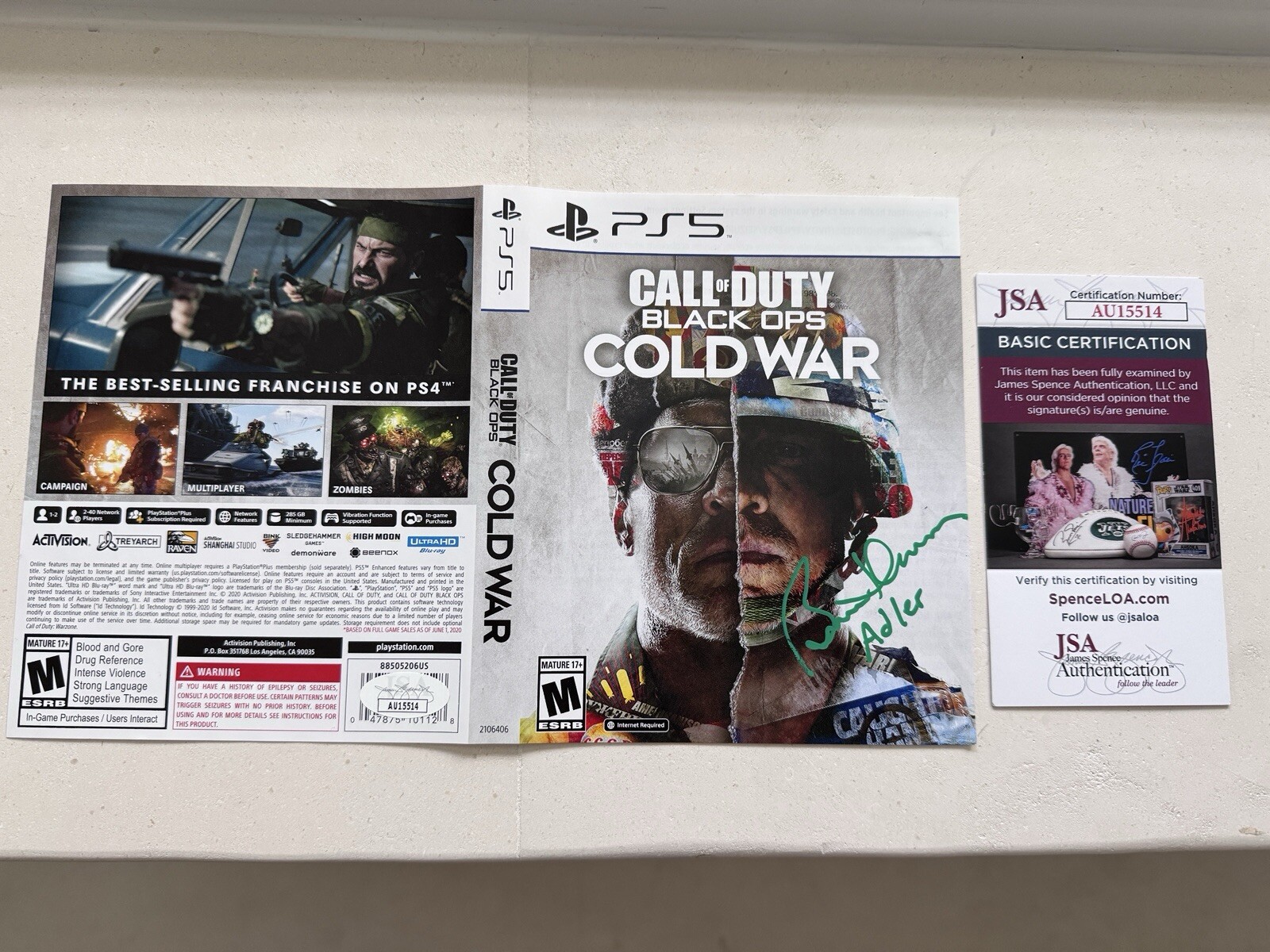 Bruce Thomas Signed PS5 Cover Black Ops Cold War Adler Autograph Photo JSA COA