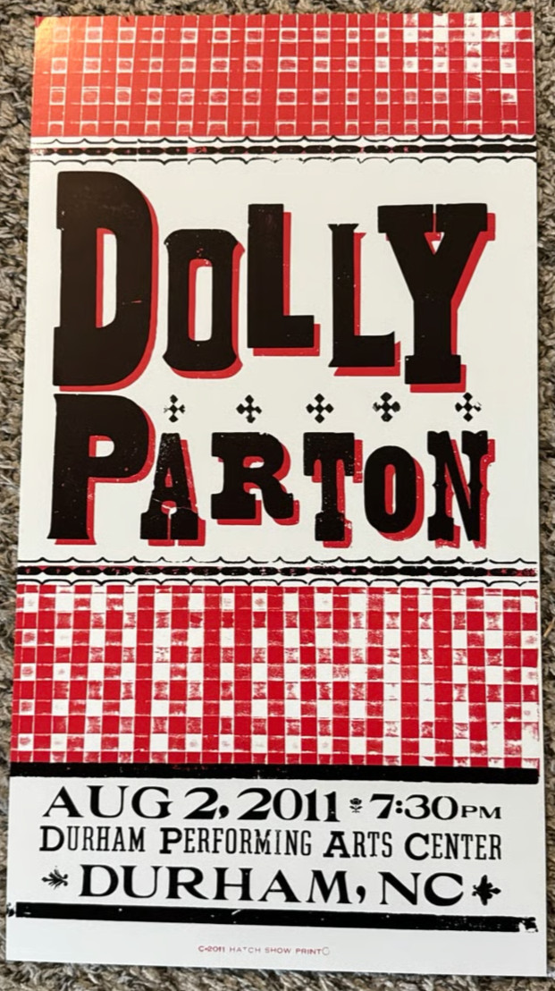 DOLLY PARTON Hatch Show Print Nashville 2011 tour concert poster Live