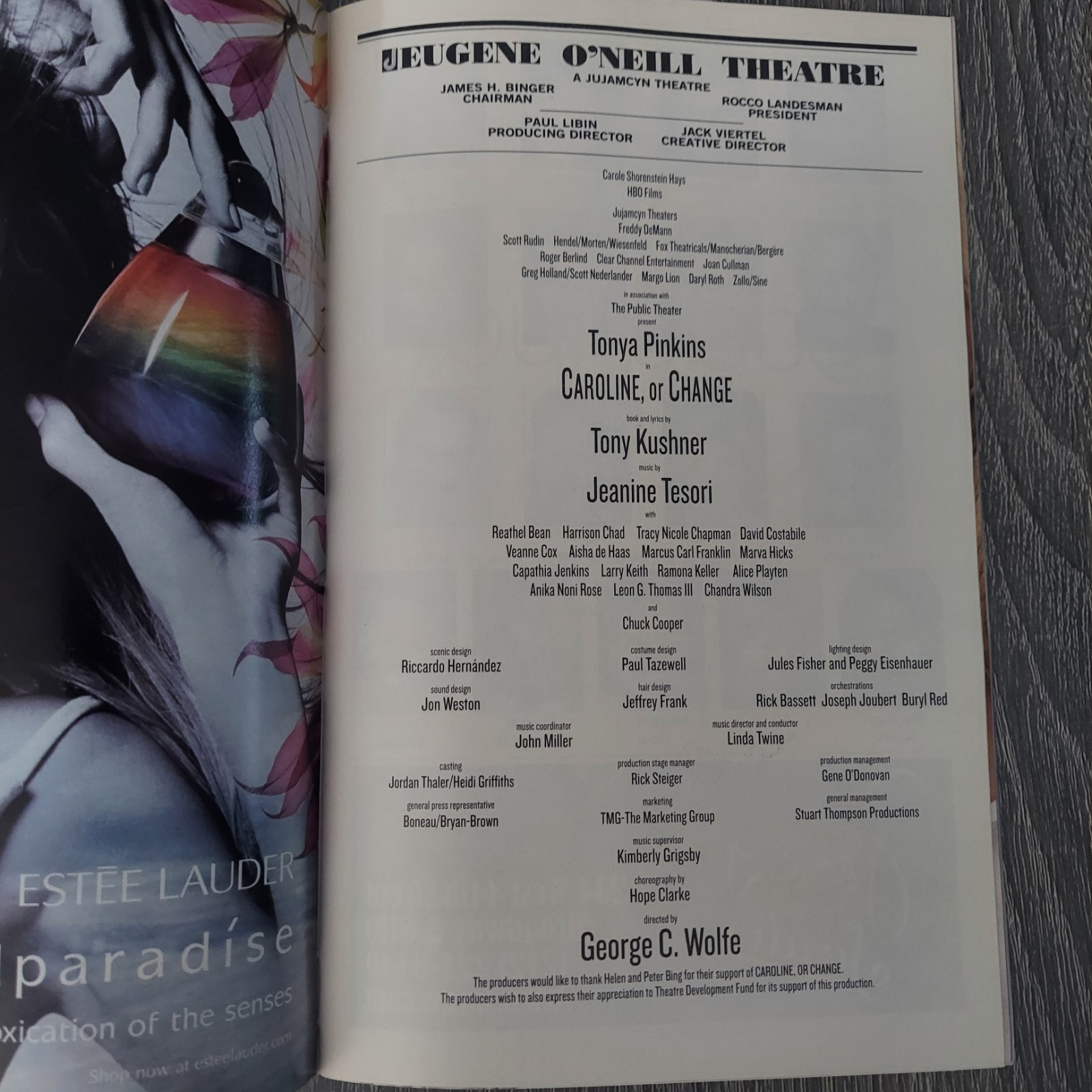 May 2004 Eugene O’Neil Theatre Playbill Caroline or Change David Costabile