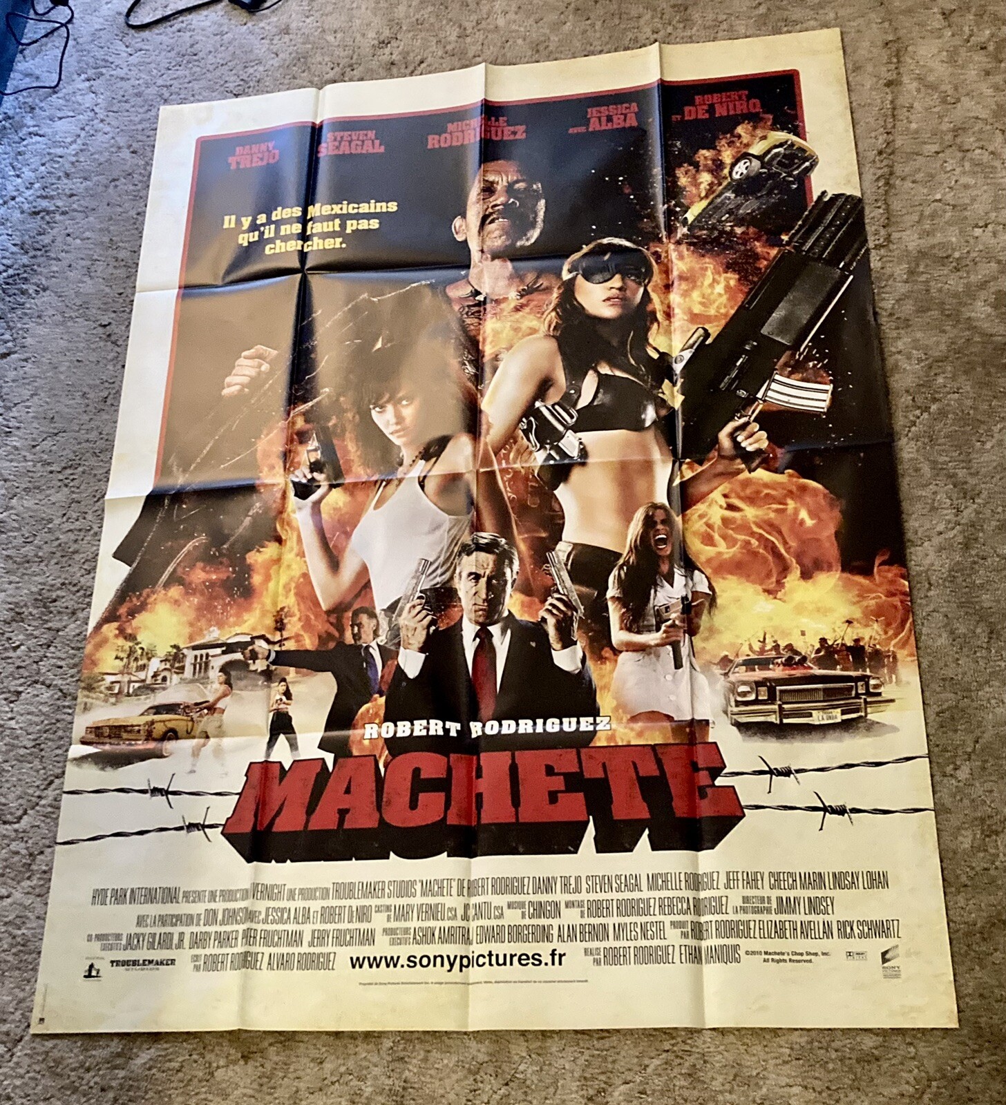 Machete French Poster 2010 Trejo Alba 62×46 Inches