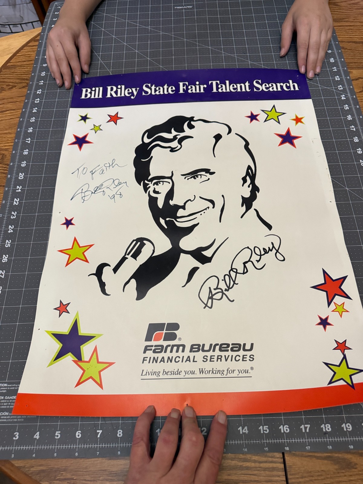 1998 Autographed Bill Riley Iowa State Fair Talent Search Poster