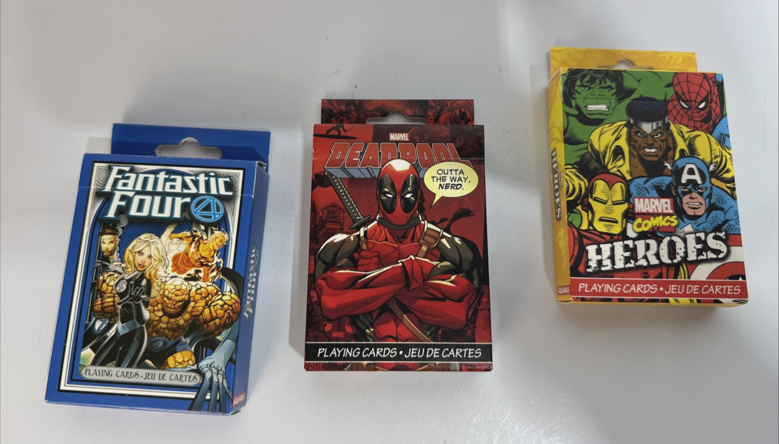 Aquarius Marvel Theme Playing Cards: Deadpool • Marvel Heroes • Fantastic Four