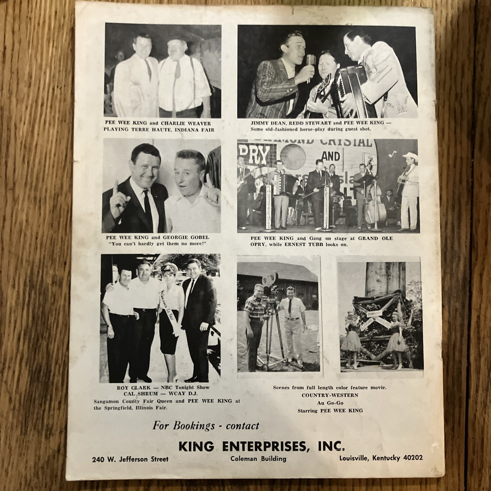 Souvenir Folio Pee Wee King’s Country Music HOF Induction Ceremony 1974 SIGNED!