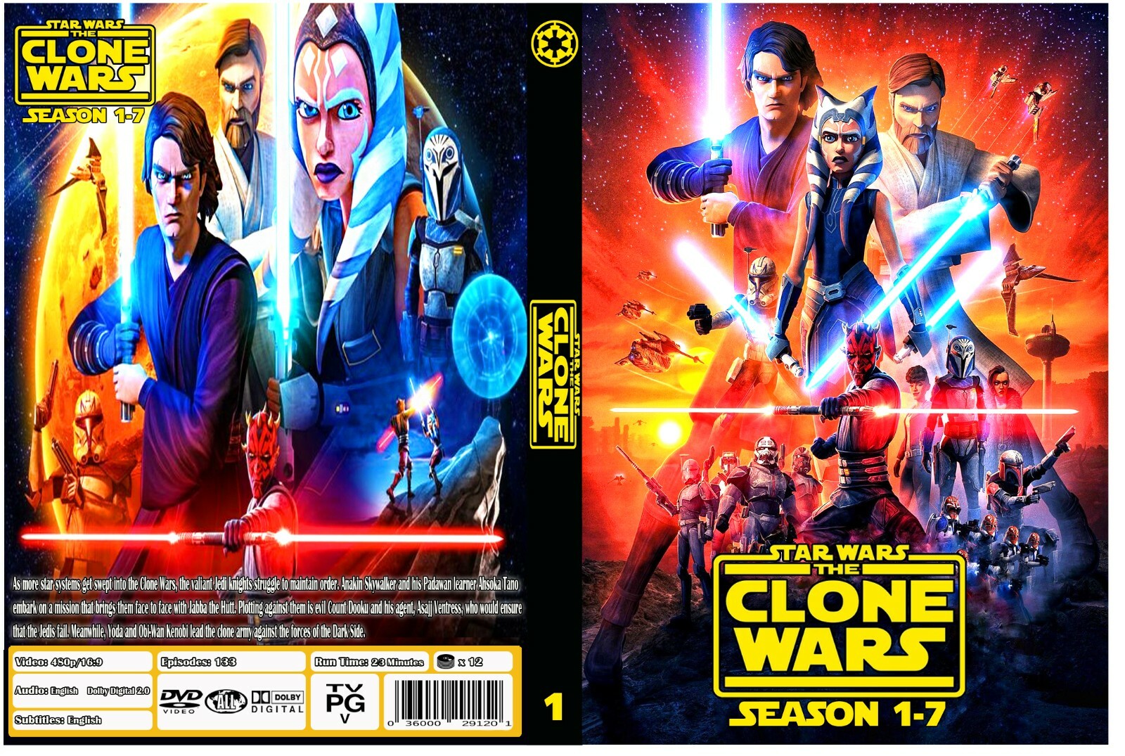 Star Wars The Clone Wars Animated Series Season 1-7 English Audio with Eng Subs
