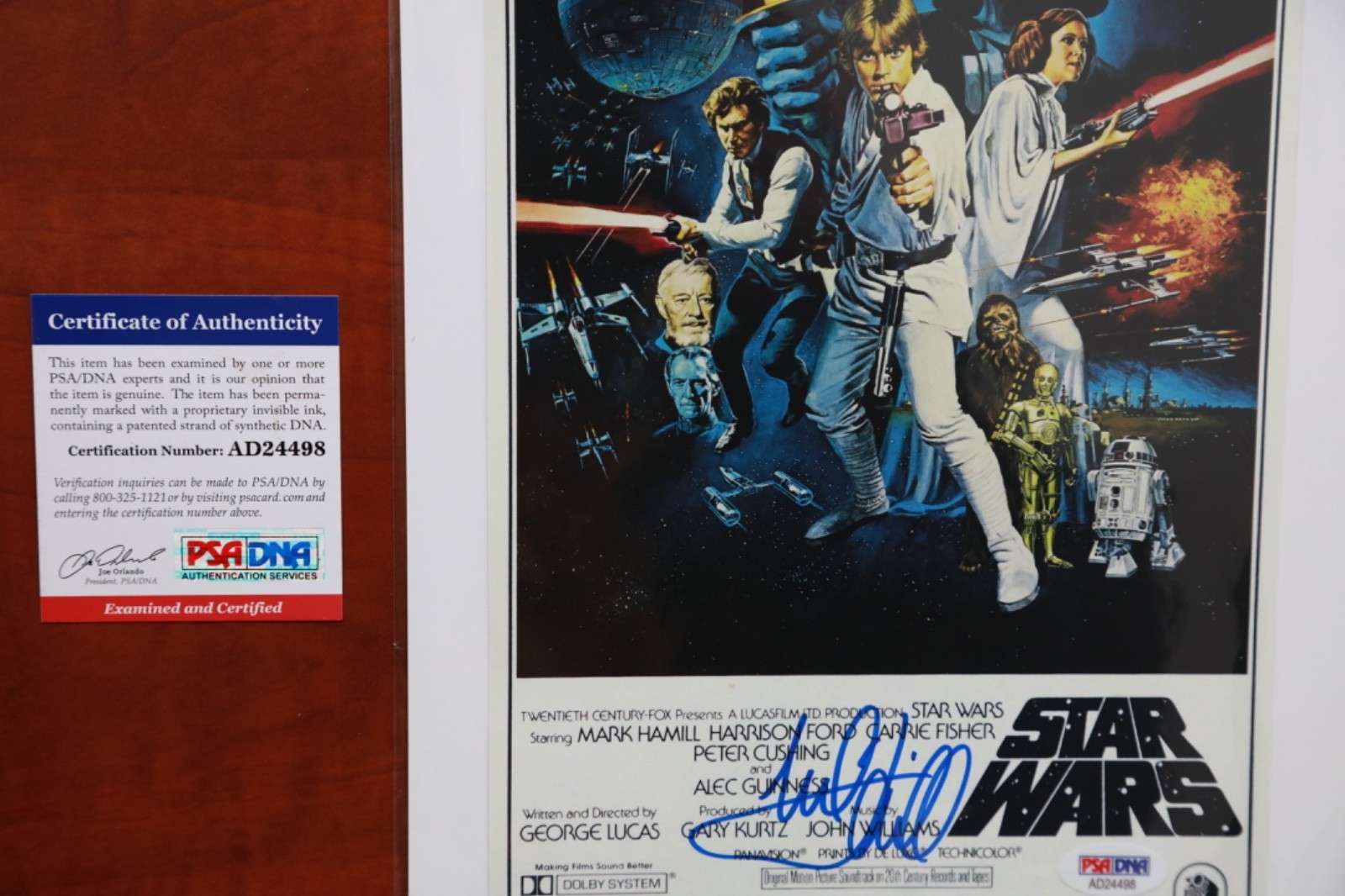 Mark Hamill Luke Skywalker PSA DNA Signed Autograph on 7×11 (8×10) Poster Card