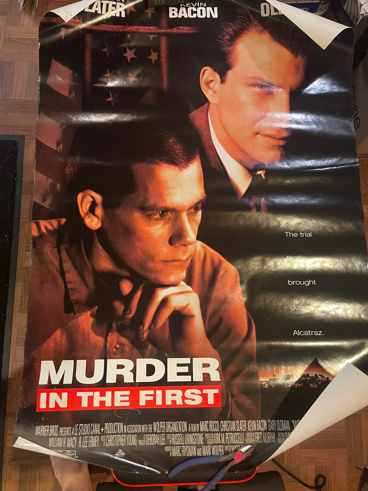 VINTAGE POSTER “Murder In The First” 1995 Warner Bros. Promo Rolled S/S Bacon