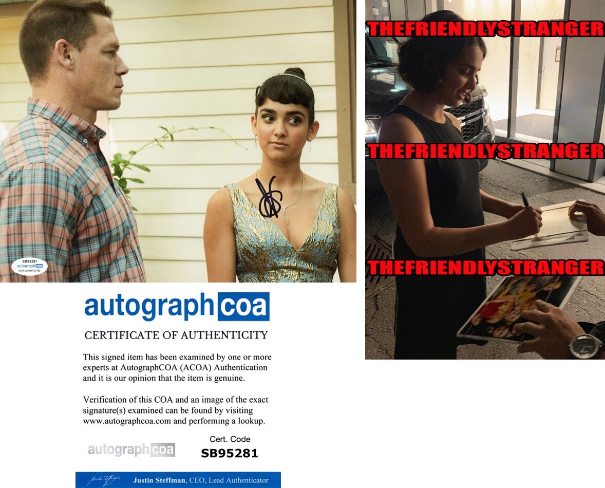 Geraldine Viswanathan signed “BLOCKERS” 8×10 Photo PROOF b Thunderbolts ACOA COA