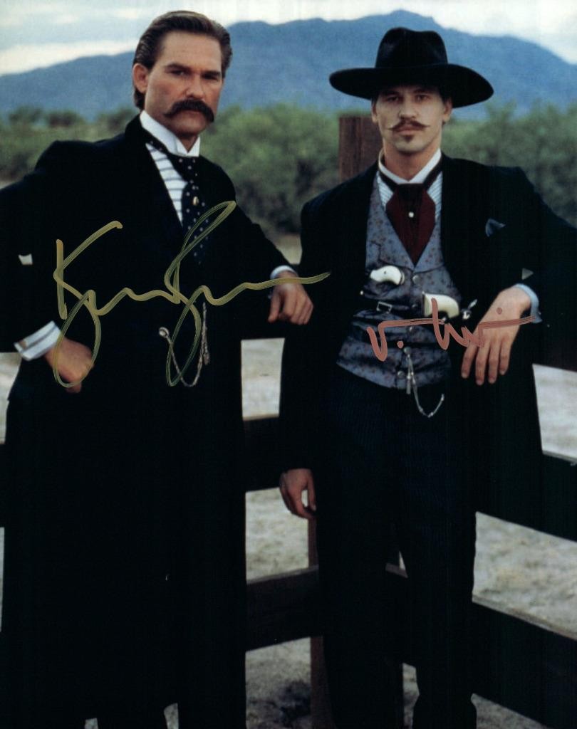 Val Kilmer Kurt Russell 8×10 Signed Photo autographed Picture COA