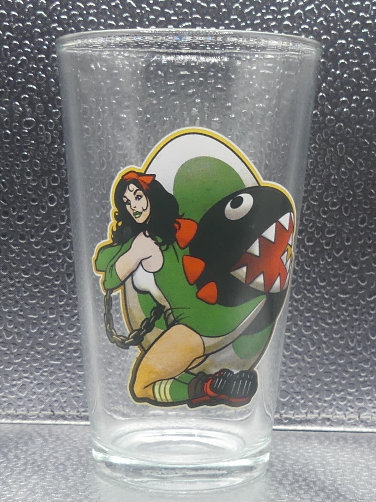 Super Mario Bombshell Female Lady Yoshi Chain Chomp Gaming Think Geek Pint Glass