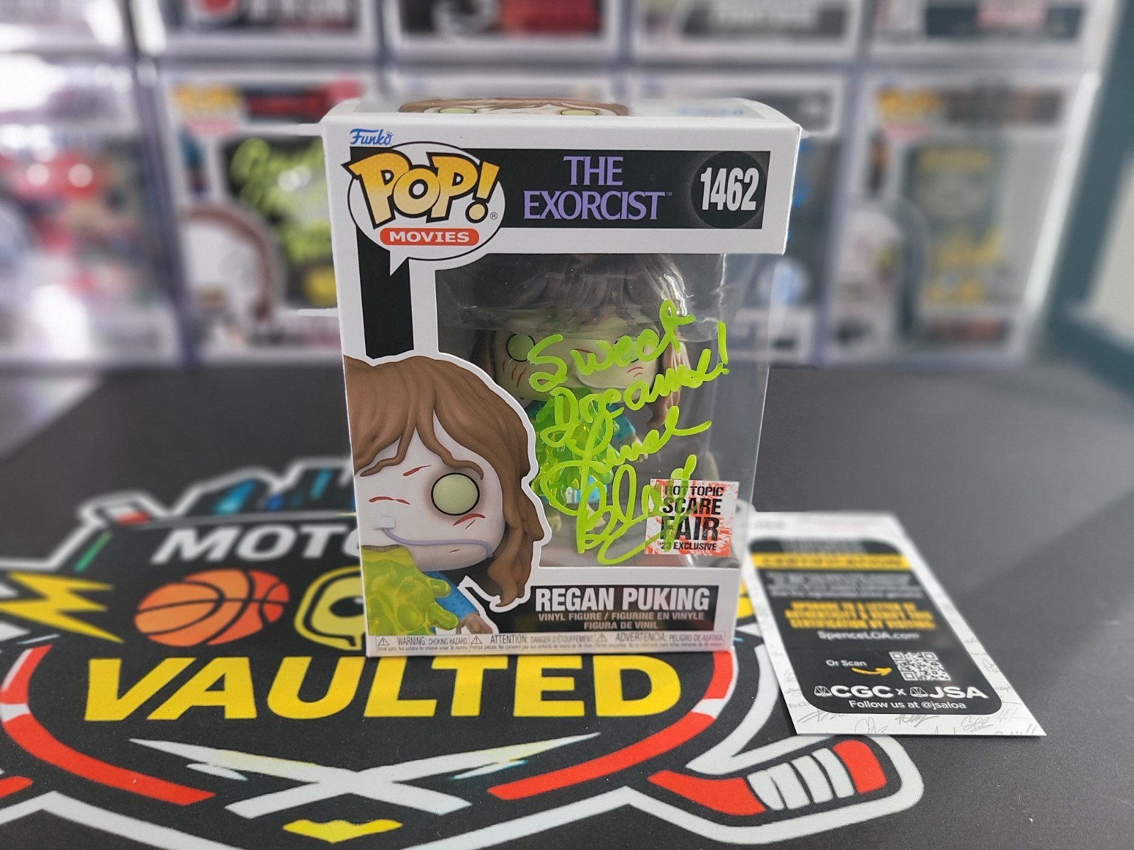 Funko Pop! The Exorcist 1462 Regan Puking Autographed By Linda Blair, JSA COA