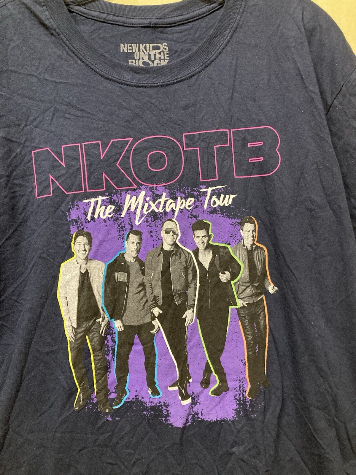 NKOTB New Kids On The Block Unisex T Shirt; Navy Blue; Size XL; PreOwned & Excl