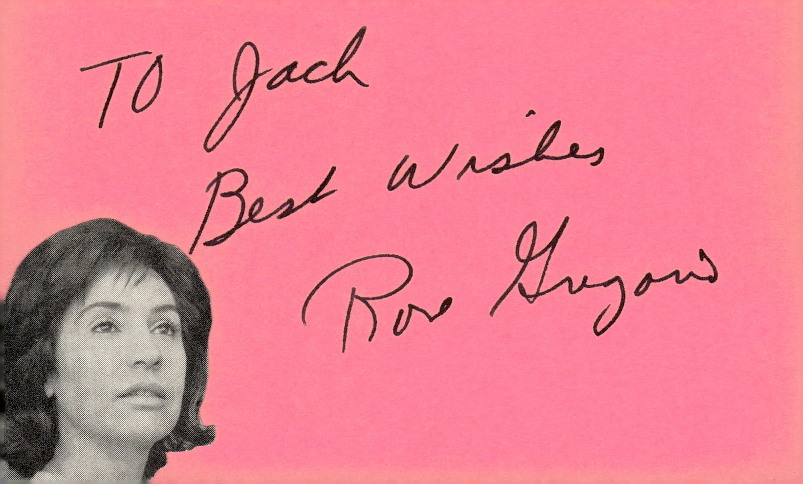 Rose Gregorio Signed Auto 3×5 Index Card Goodtime
