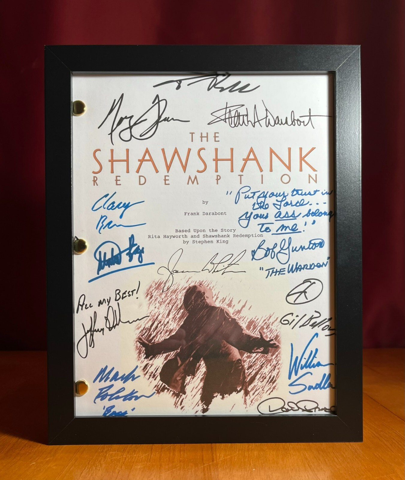 The Shawshank Redemption Script Signed- Autograph Reprints- 125 Pages