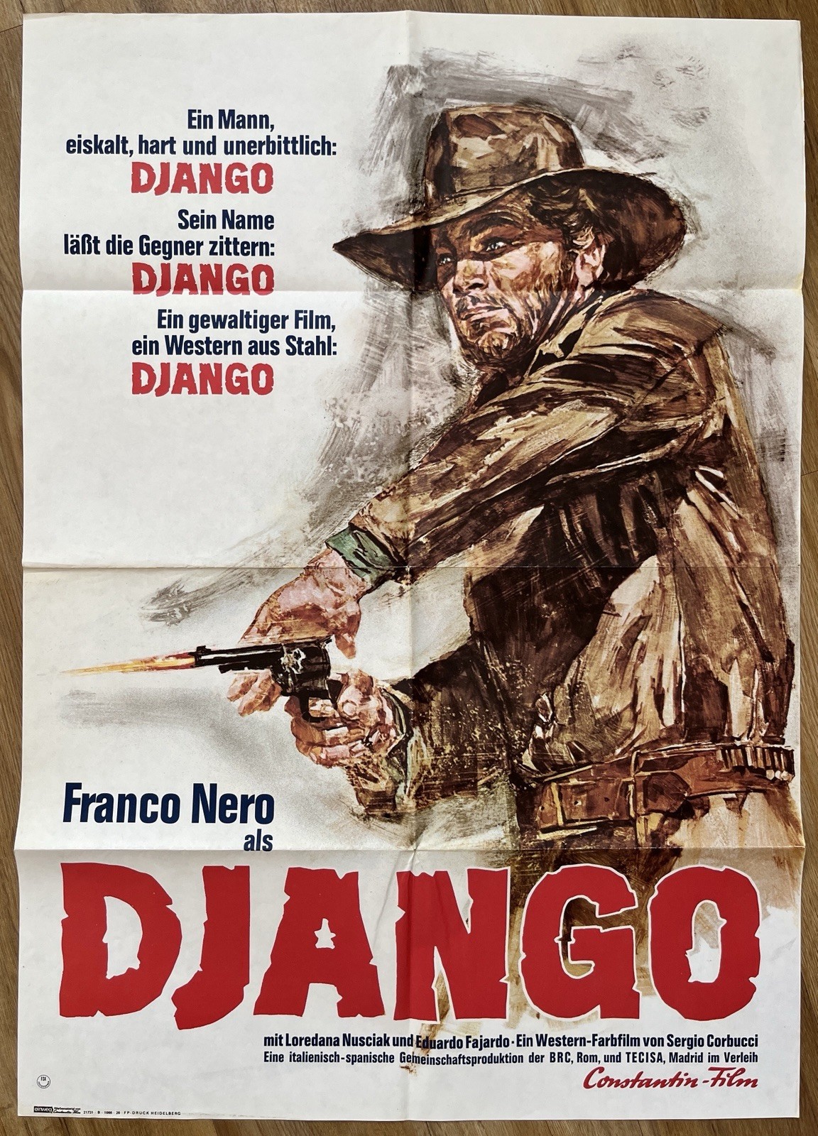 DJANGO German 1Sh Movie Poster Franco Nero Sergio Corbucci Spaghetti Western # 1