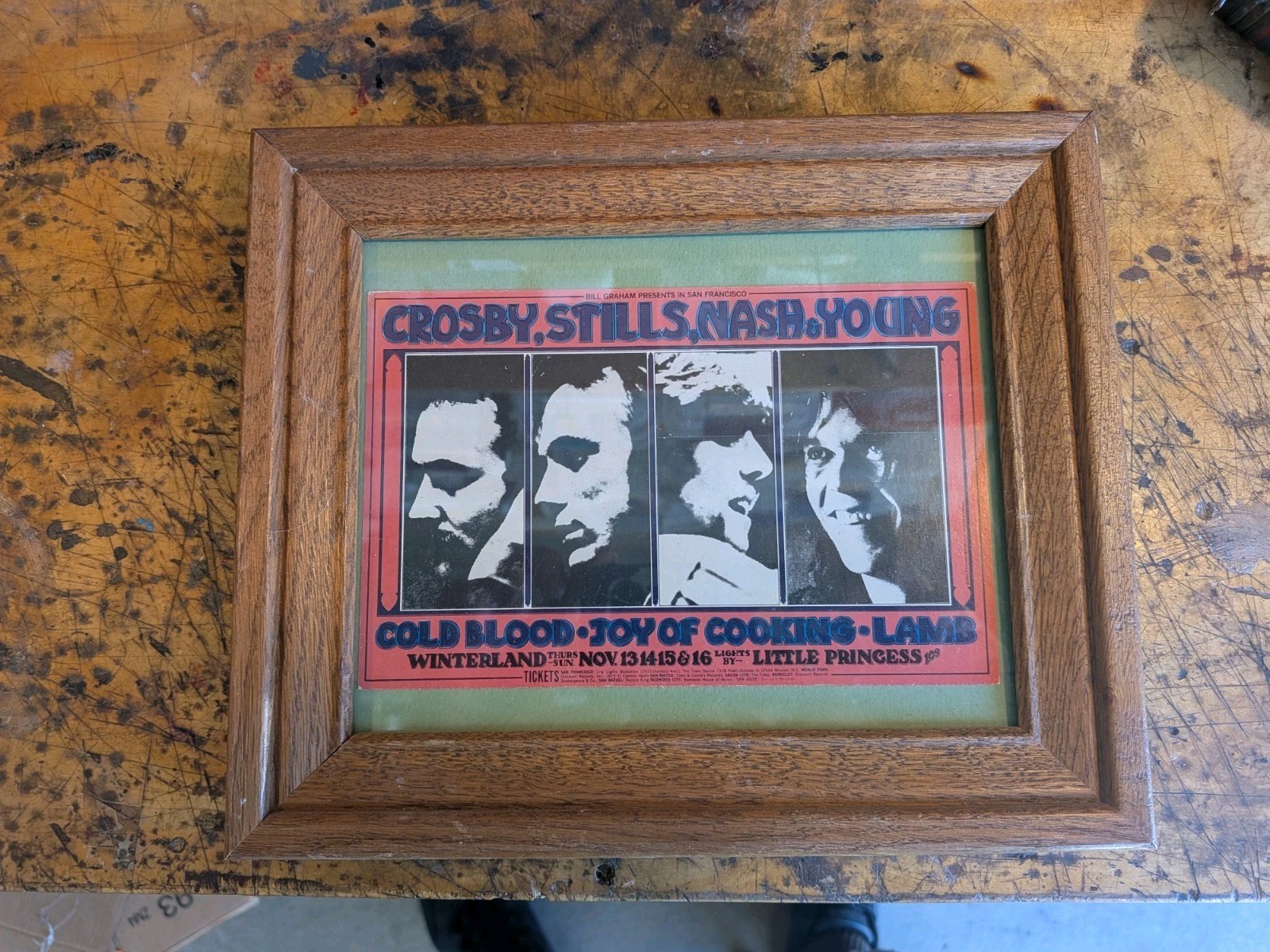 Crosby Stills Nash Young Bill Graham BG200 Handbill Fillmore Winterland 1969