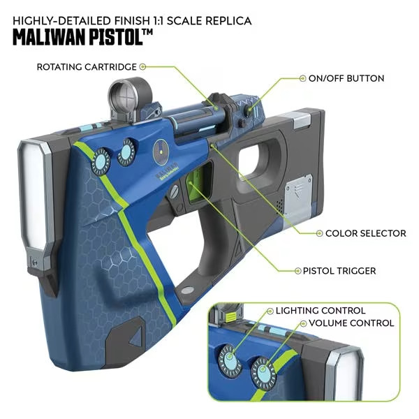 Borderlands 3 Official Licensed 1:1 Maliwan Pistol Prop Replica – New in Box