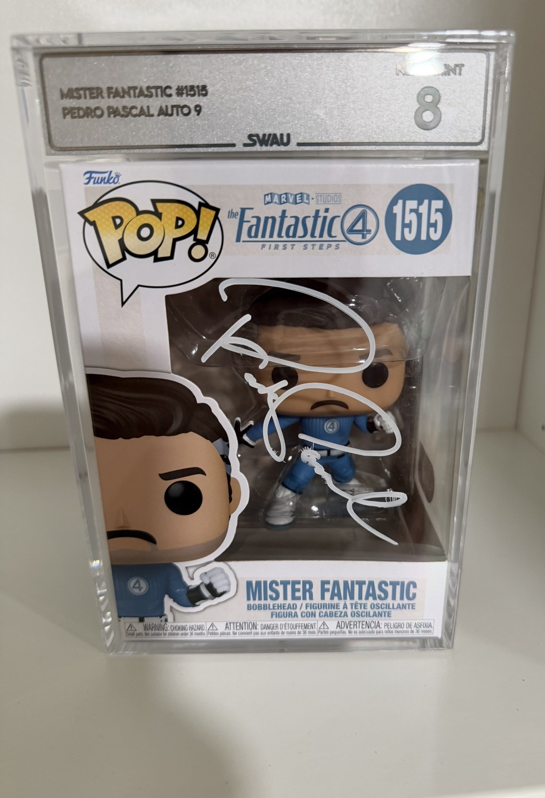 Pedro Pascal Signed Mister Fantastic Four Funko 1515 SWAU Graded Autograph