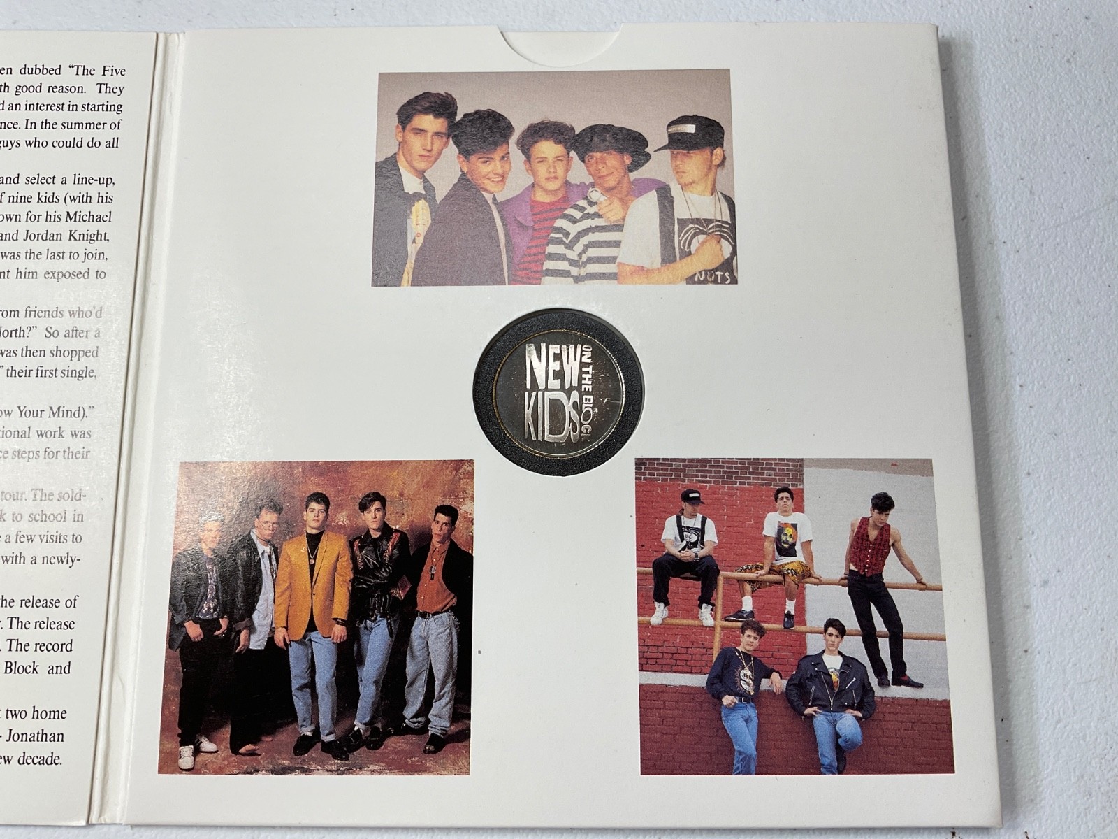 Vintage 1990 New Kids On The Block Silver Round Medal Collectors Coin NKOTB