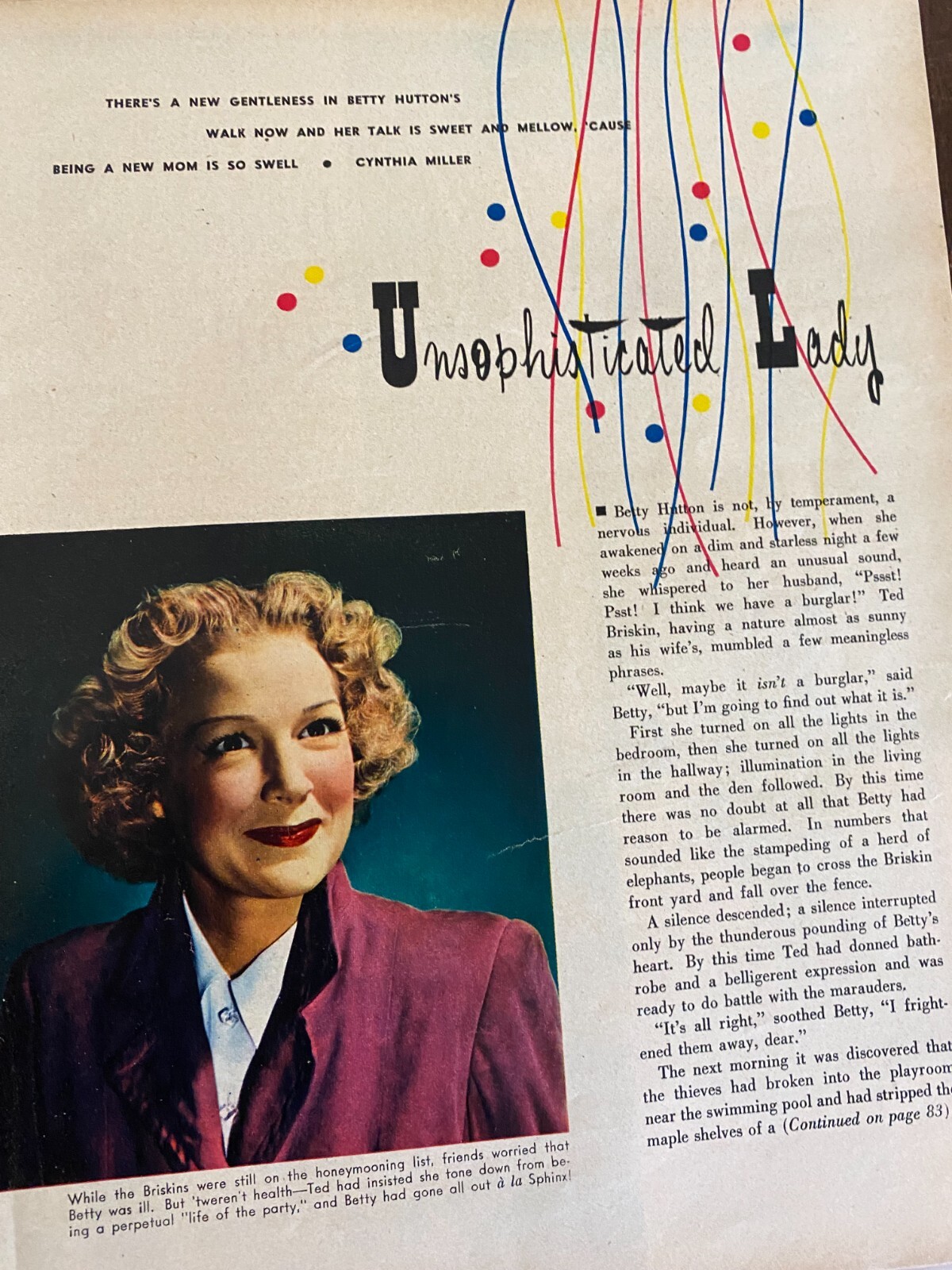 Betty Hutton, Three Page Vintage Clipping