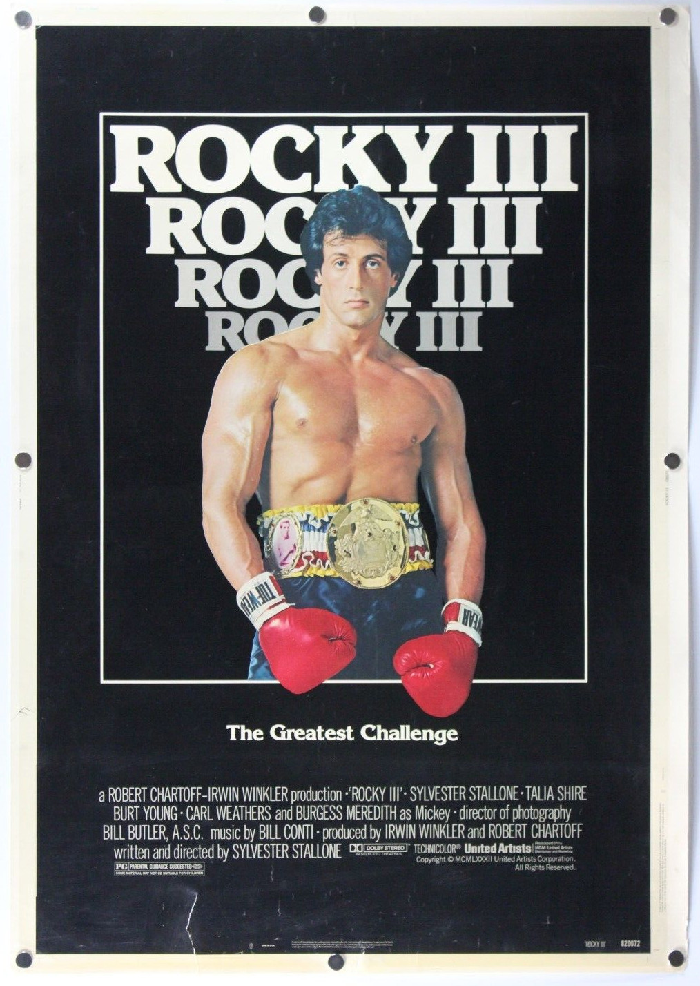 Rocky 3 1982 PRINTERS PROOF One Sheet Movie Poster 30″ x 43″