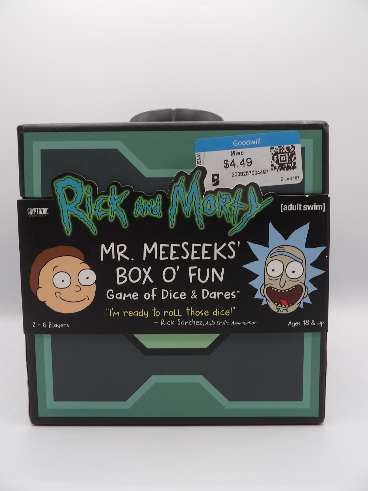 2016 Rick And Morty Mr. Meeseeks Box O Fun Game Of Dice & Dares Adult Swim New