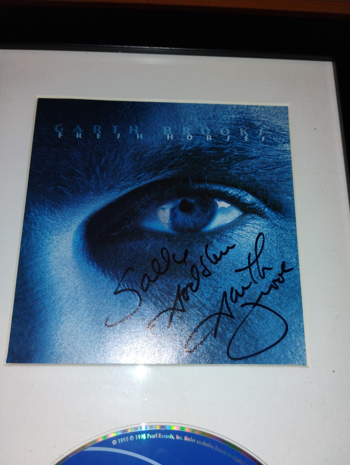 Garth Brooks Autographed Framed CD Presonalized Sally God Bless Vintage