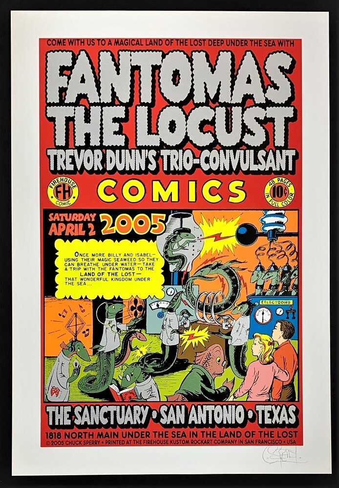 Chuck Sperry Fantomas POSTER The Locust Firehouse Silkscreen Signed San Antonio
