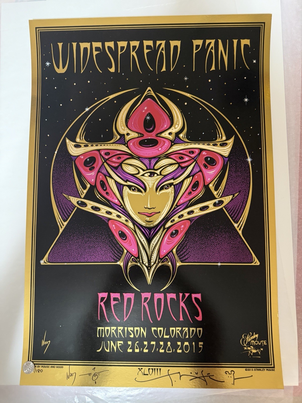 Widespread Panic Red Rocks Morrison CO Poster June 26-28, 2015 Signed 22/180