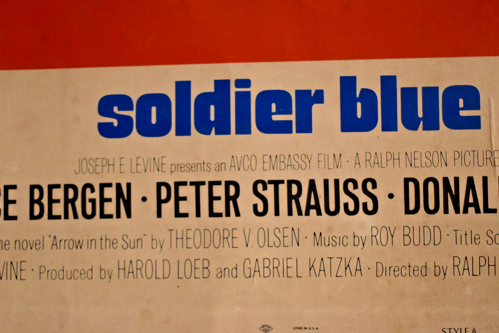 ORIGINAL SOLDIER BOY Movie Theater Poster 1970 Candice Bergen 30″ X 40″