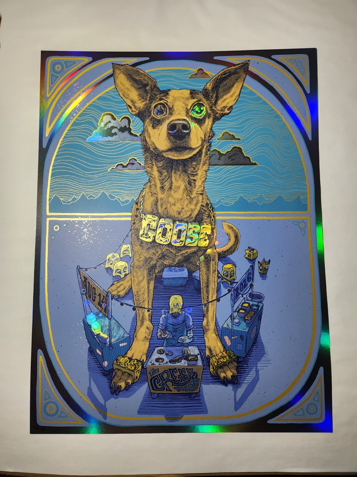GOOSE FOIL POSTER #36/125 SIGNED LOS ANGELES GREEK THEATER 8/15/26 RARE SOLD OUT
