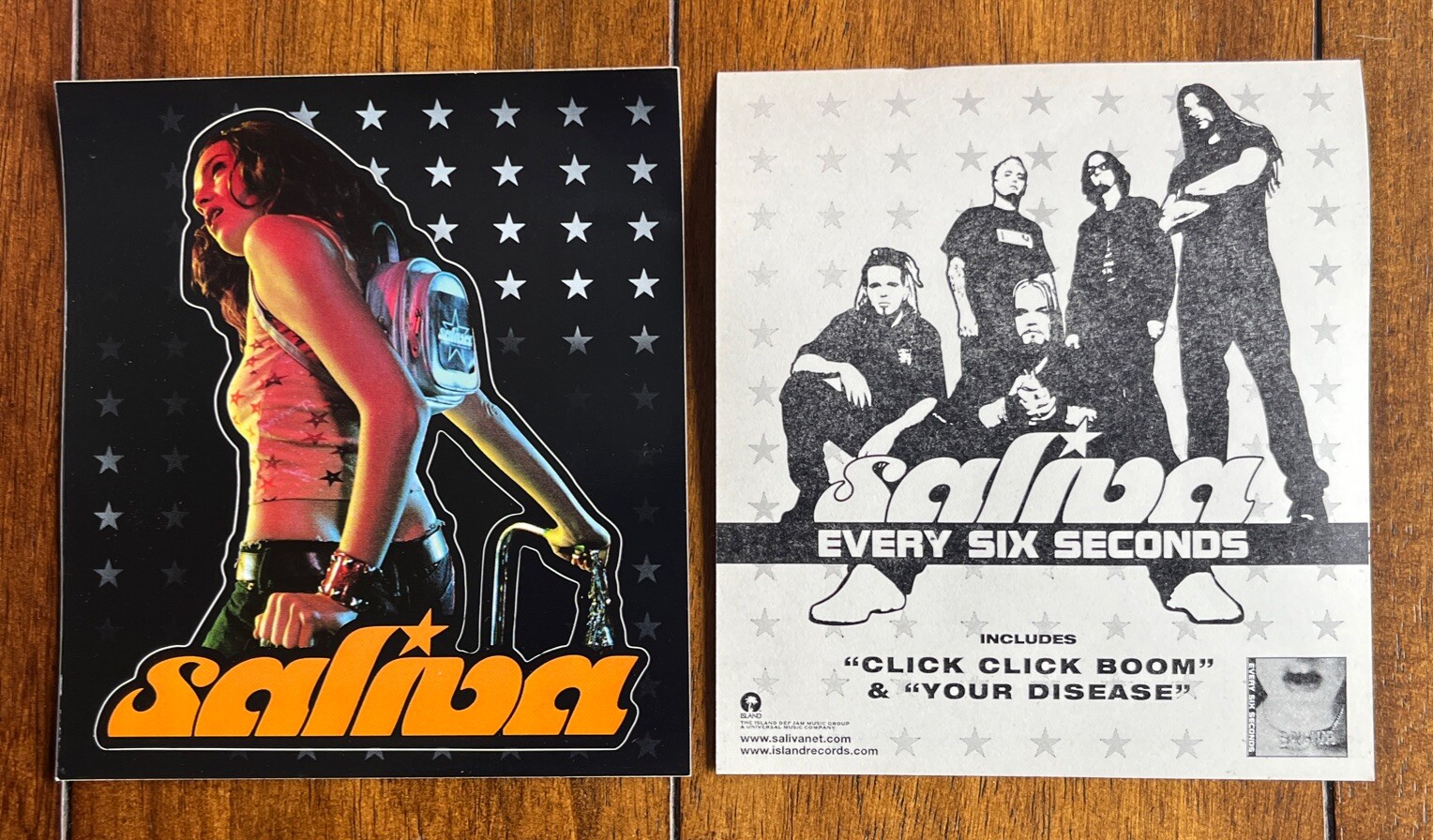 Saliva 2001 Every Six Seconds Promo Sticker 4 1/2×5 Dave Novotny UNUSED NOS MINT