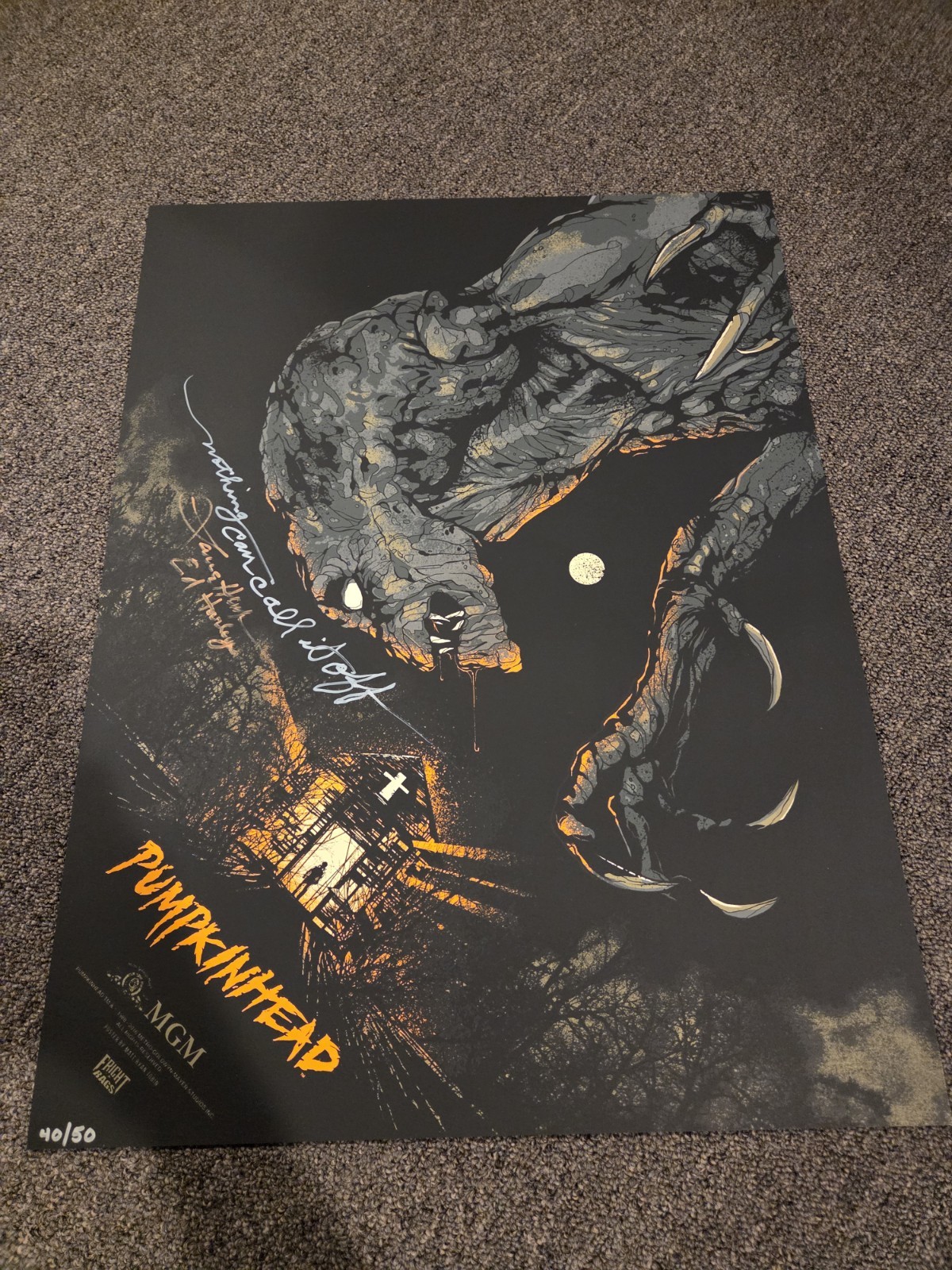 Pumpkinhead 18×24 Poster Limited To 50 Fright Rags Signed Lance Henricksen RARE