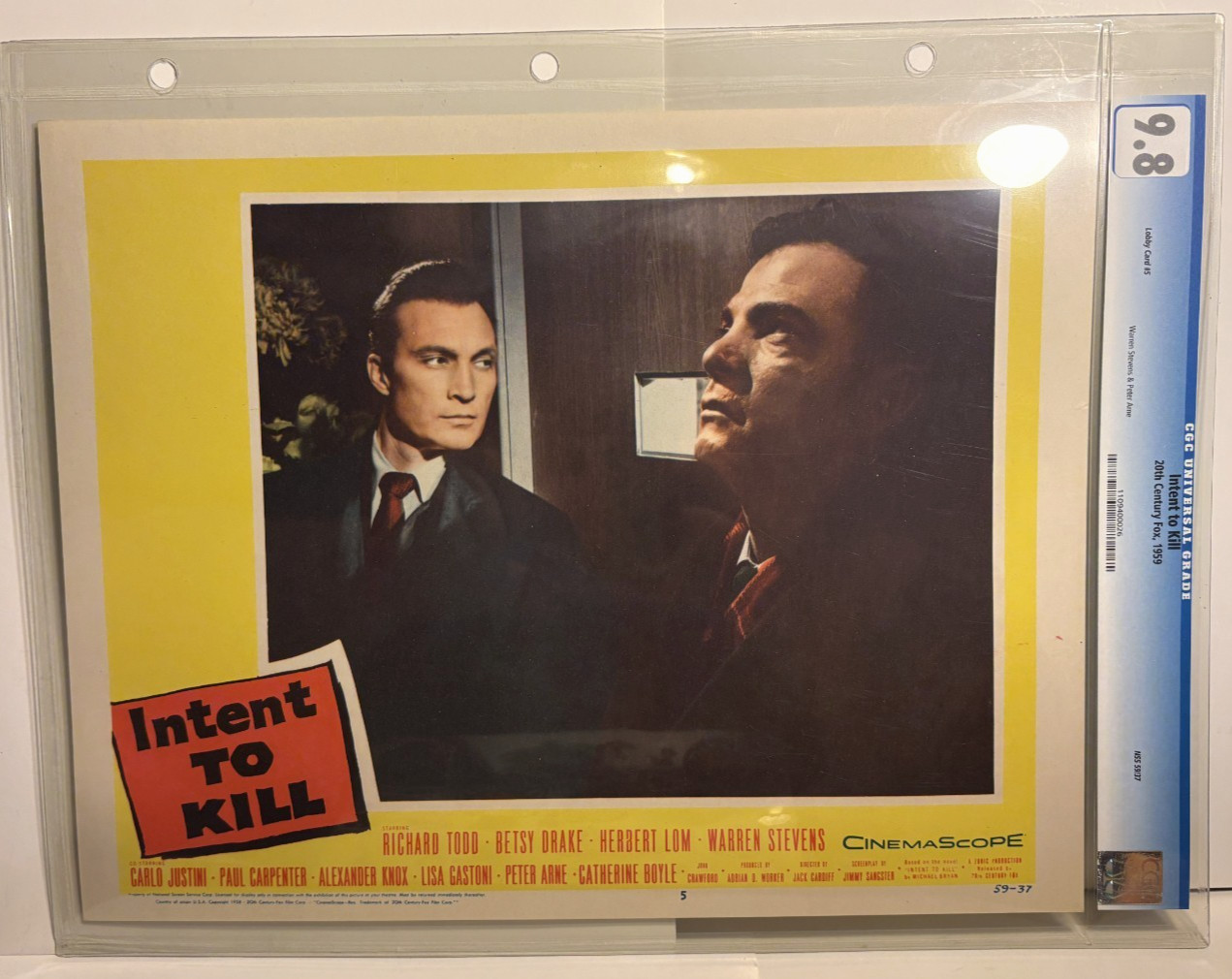 Intent To Kill Lobby Cards Complete Set of 8 (1959) GRADED