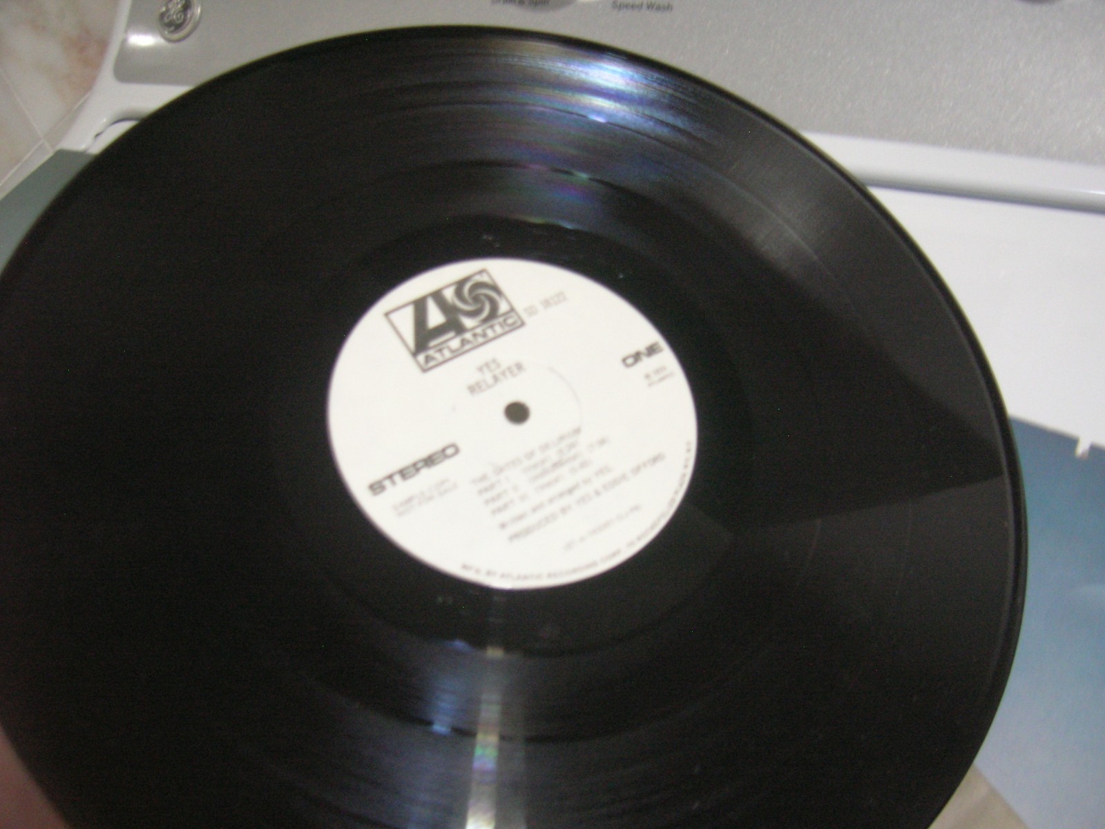 YES PROMO LP RELAYER WHITE LABEL PROMO 1974 W.HYPE STICKER CHRIS SQUIRE