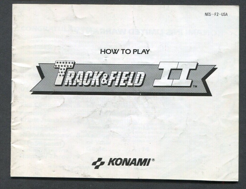 Nintendo Track & Field II NES Manual Only, 1989 No Game, Instruction Booklet